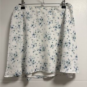 Garage White Mini Skirt with Blue Floral Print